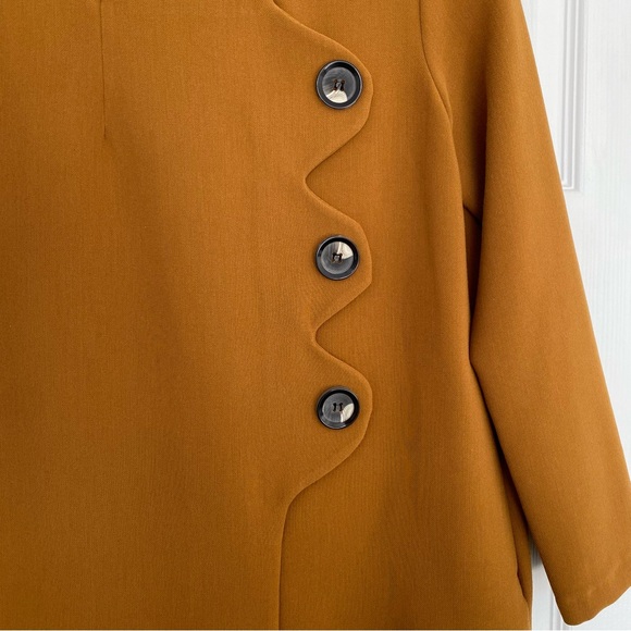 NWT Figaro Greece Mod Shift Dress | Mustard | Size 46 (Large) - Picture 3 of 12